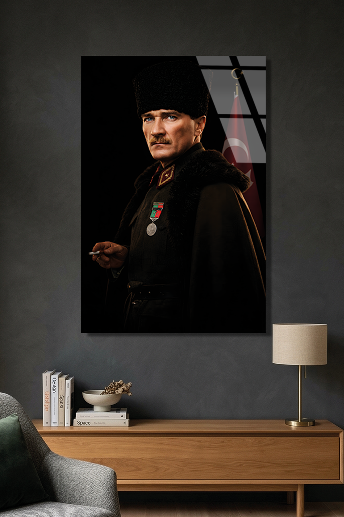 Mustafa Kemal Atatürk Portre Cam Tablo | Vitraum