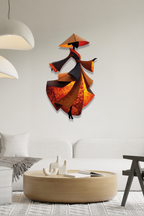 Otantik Kimono Giymiş Asyalı Kadın Metal Tablo