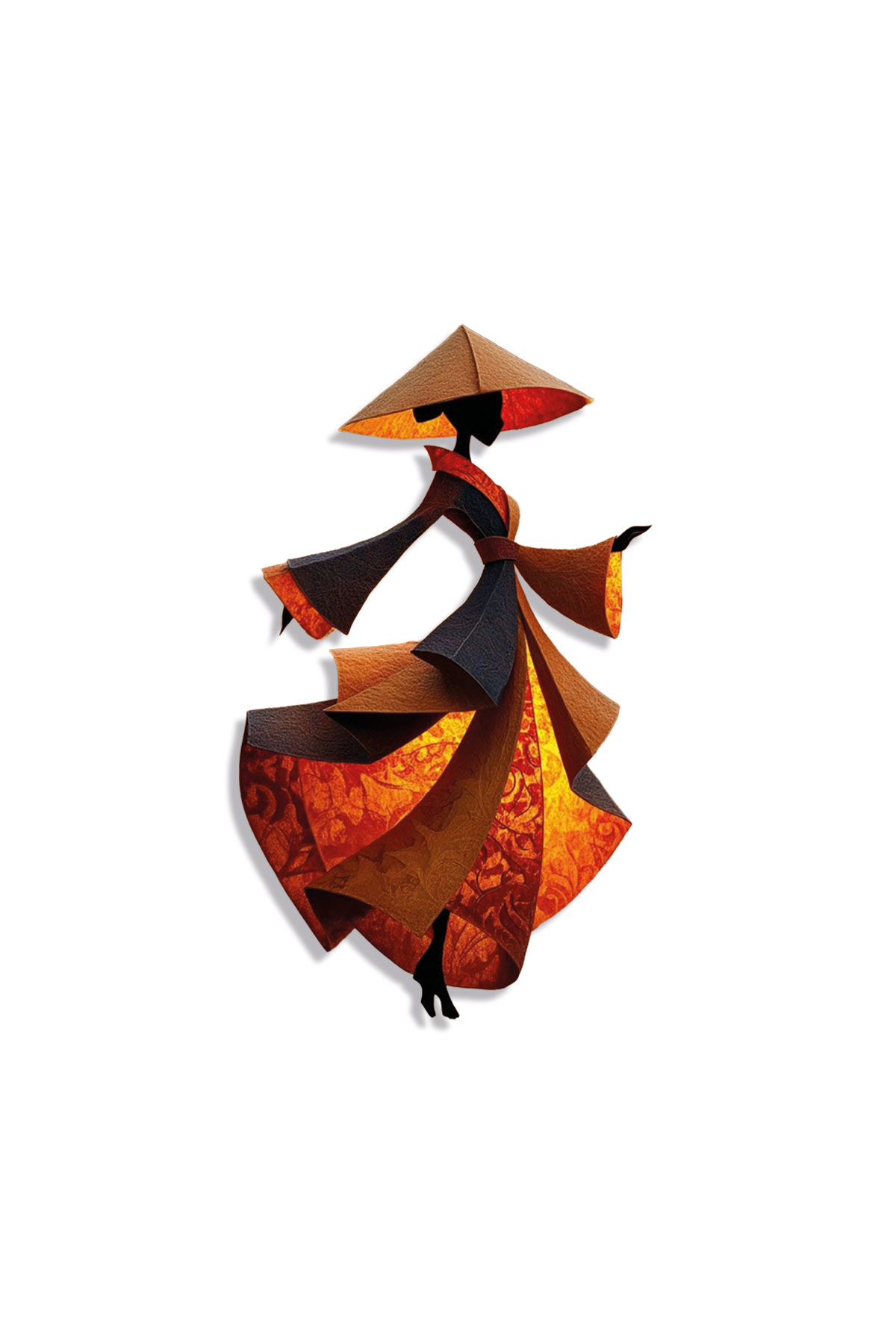 Otantik Kimono Giymiş Asyalı Kadın Metal Tablo