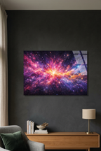 Parlak Yıldızlar ve Nebula Cam Tablo | Vitraum