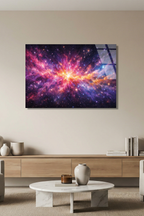 Parlak Yıldızlar ve Nebula Cam Tablo | Vitraum