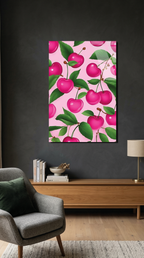 Pembe Çiçekli Dallar Bahar Temalı Cam Tablo | Vitraum