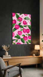 Pembe Çiçekli Dallar Bahar Temalı Cam Tablo | Vitraum