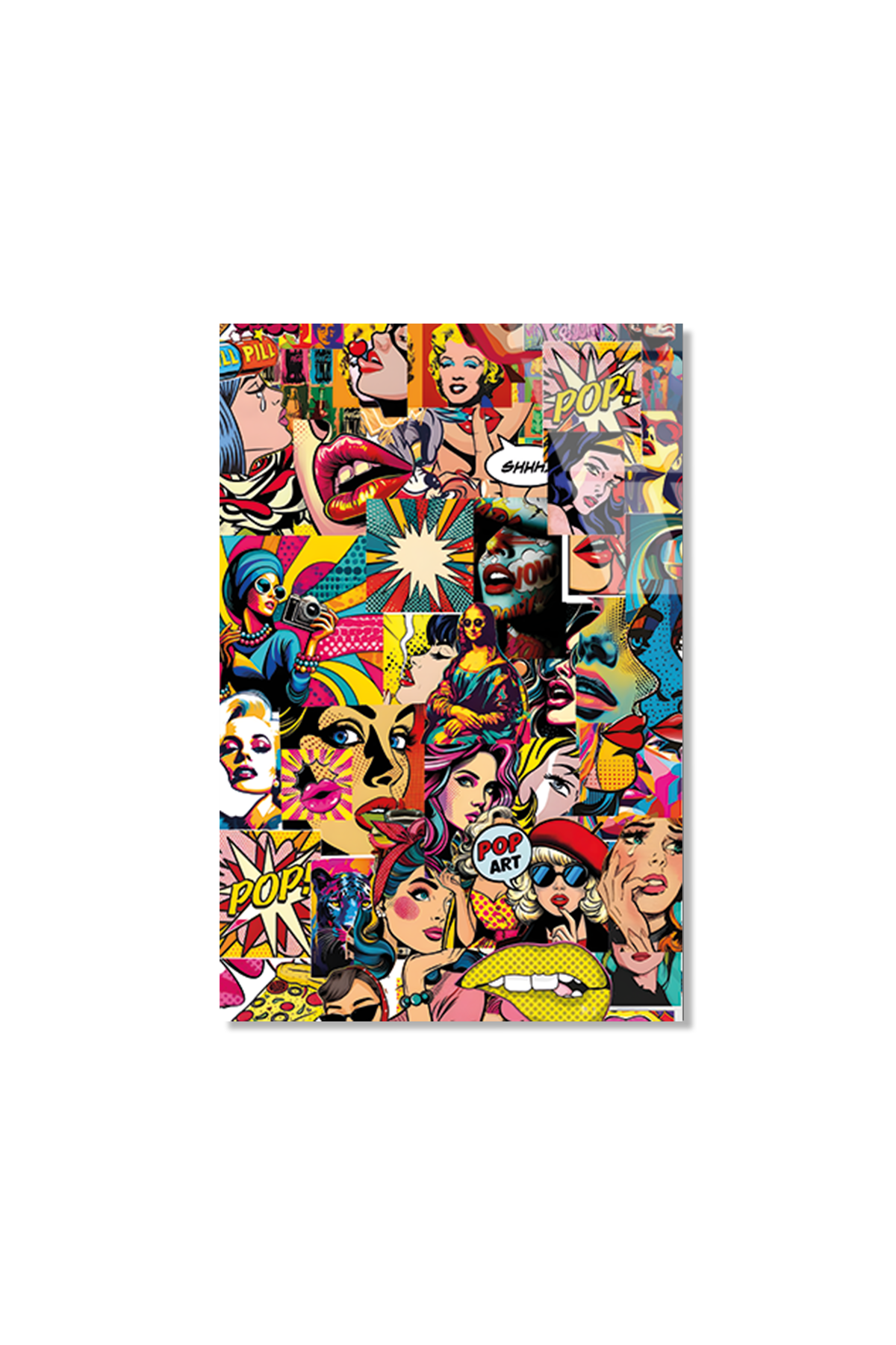 Pop Art Kolaj Cam Tablo | Vitraum