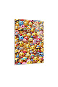 Rengarenk Emoji ve Surat İfadeleri Desenli Cam Tablo