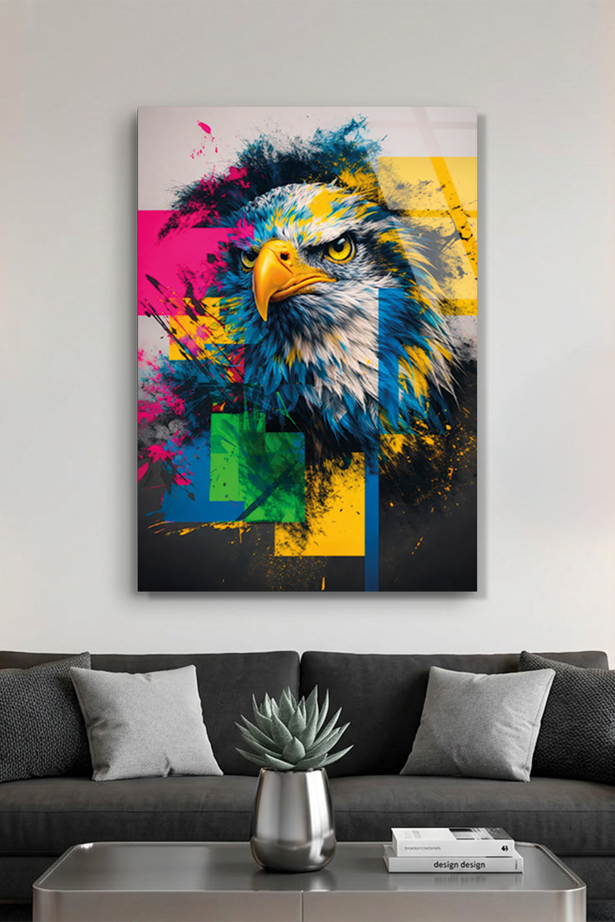 Renklerin Hakimi Kartal Cam Tablo | Vitraum