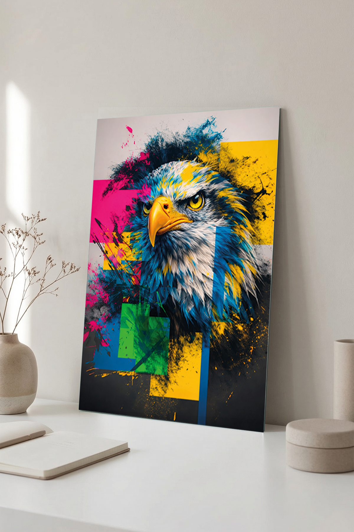 Renklerin Hakimi Kartal Cam Tablo | Vitraum