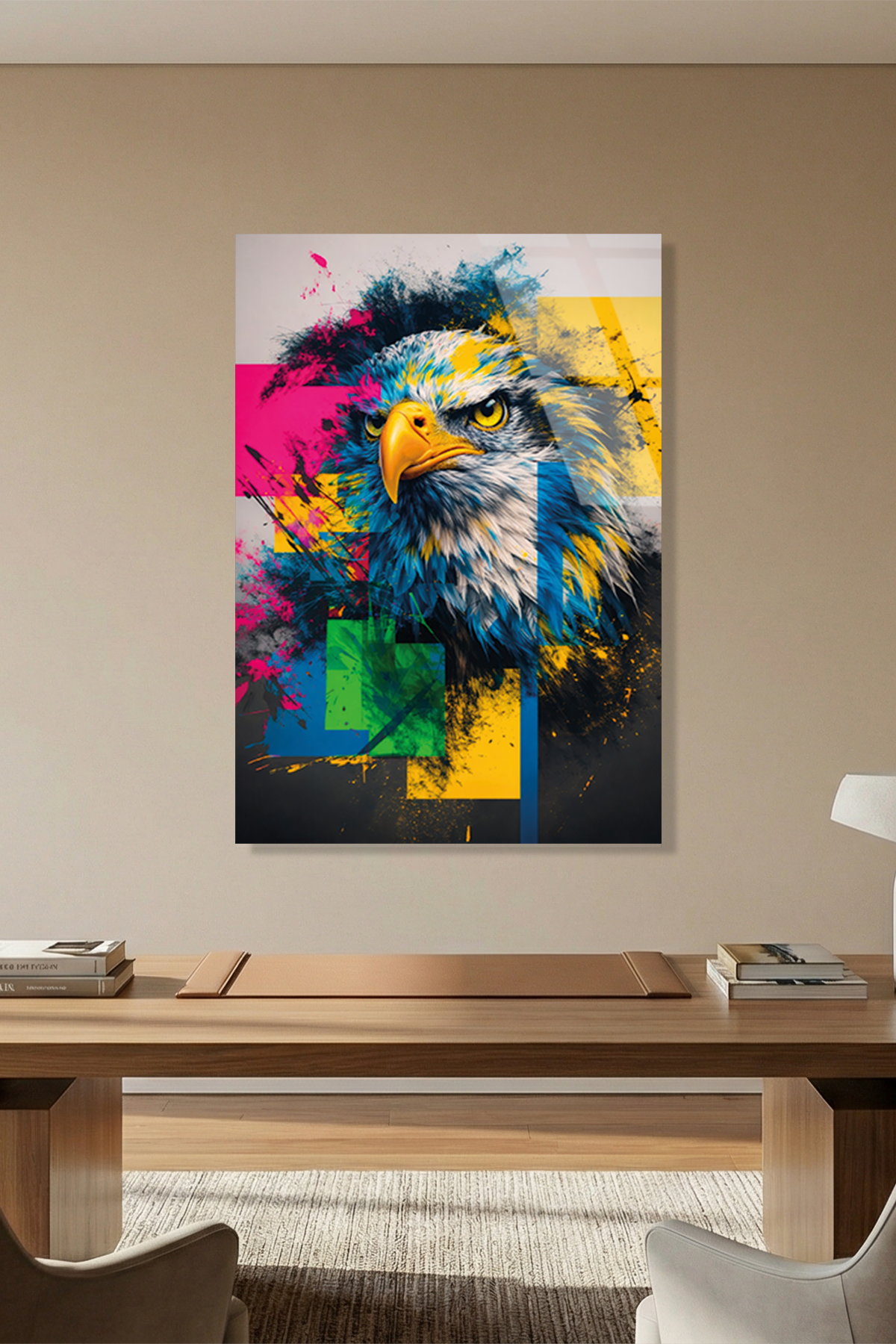 Renklerin Hakimi Kartal Cam Tablo | Vitraum