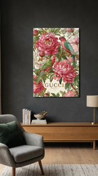 Romantik Pembe Gül Buketi Vintage Cam Tablo | Vitraum