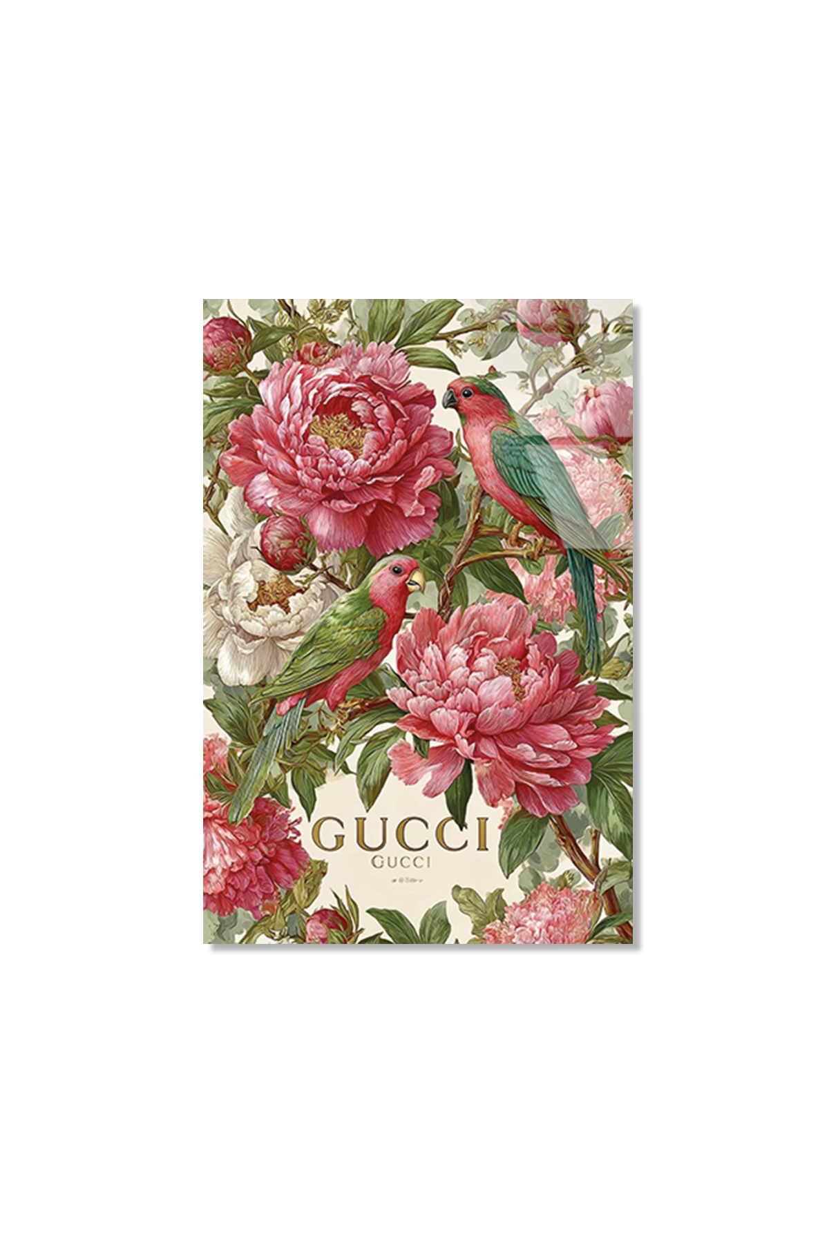 Romantik Pembe Gül Buketi Vintage Cam Tablo | Vitraum