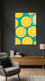 Sarı Limon Dilimli Cam Tablo | Vitraum
