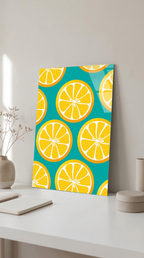 Sarı Limon Dilimli Cam Tablo | Vitraum