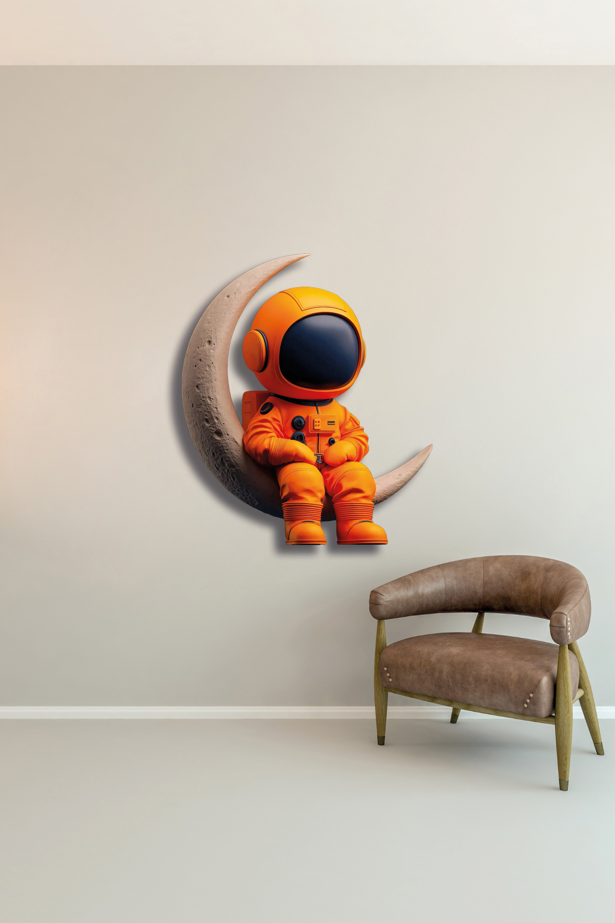 Sevimli Mini Astronot Uzay Temalı Metal Tablo