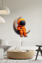 Sevimli Mini Astronot Uzay Temalı Metal Tablo