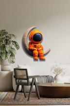 Sevimli Mini Astronot Uzay Temalı Metal Tablo