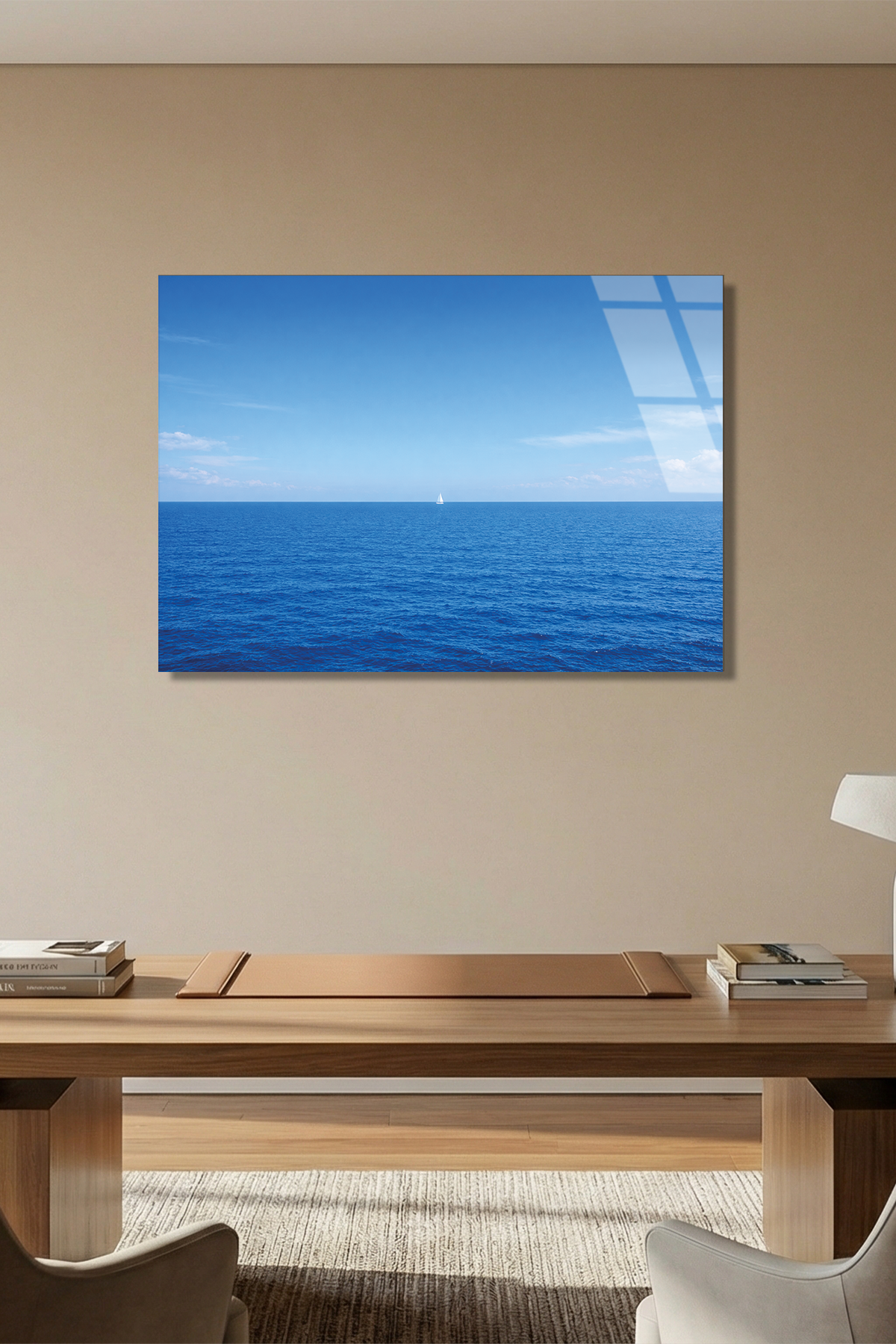 Ufuk Çizgisinde Yelkenli Cam Tablo | Vitraum