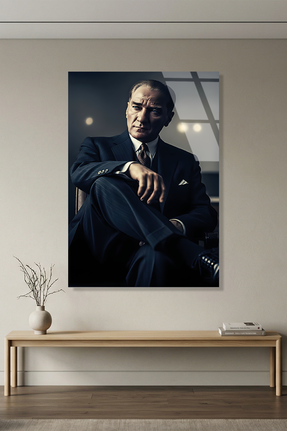 Ulu Önder Atatürk Portre Cam Tablo | Vitraum