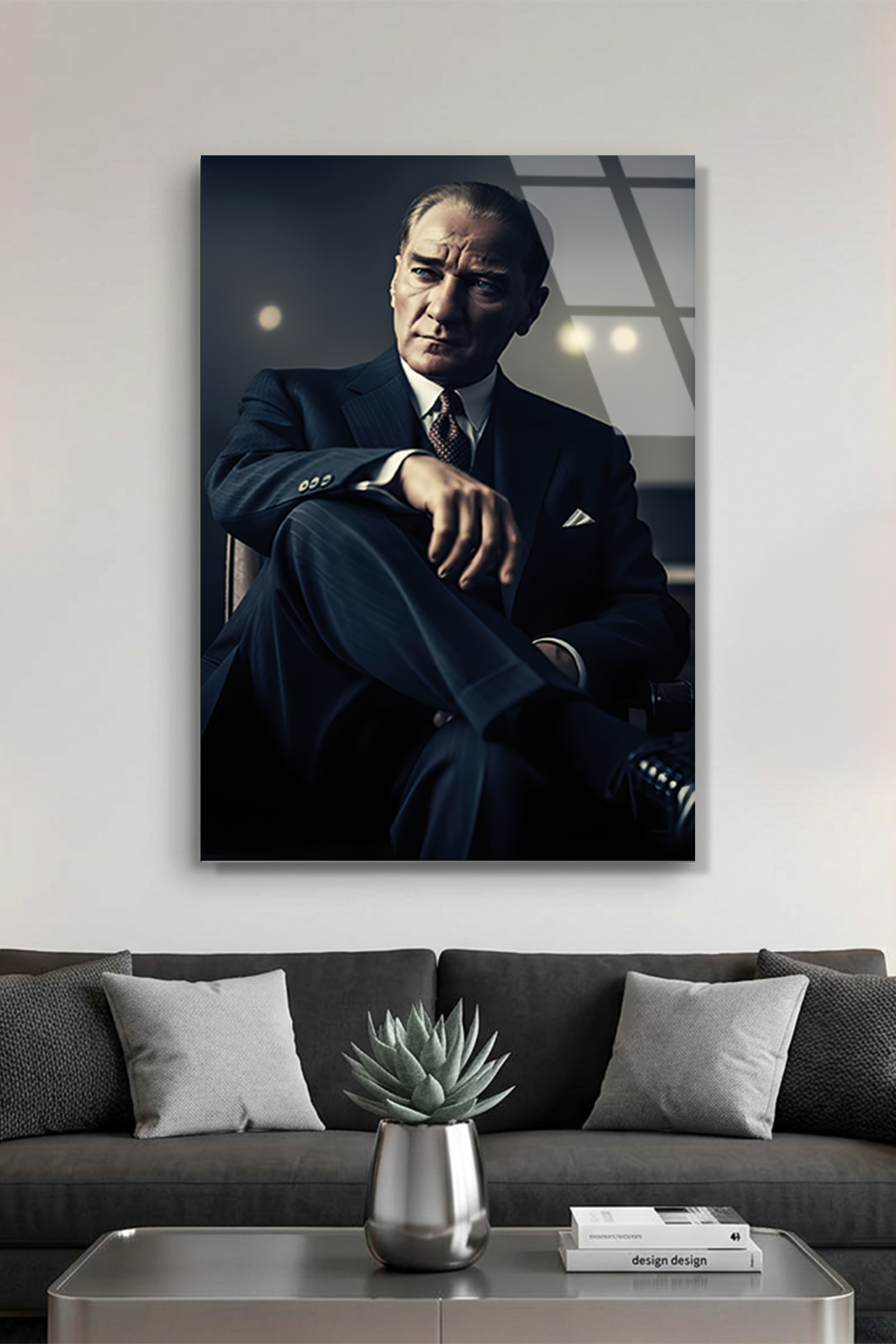 Ulu Önder Atatürk Portre Cam Tablo | Vitraum