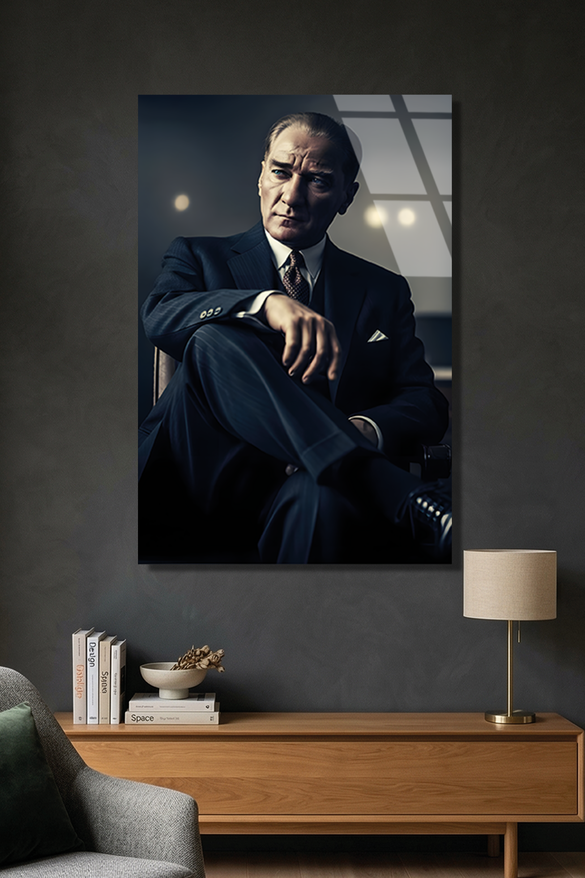 Ulu Önder Atatürk Portre Cam Tablo | Vitraum