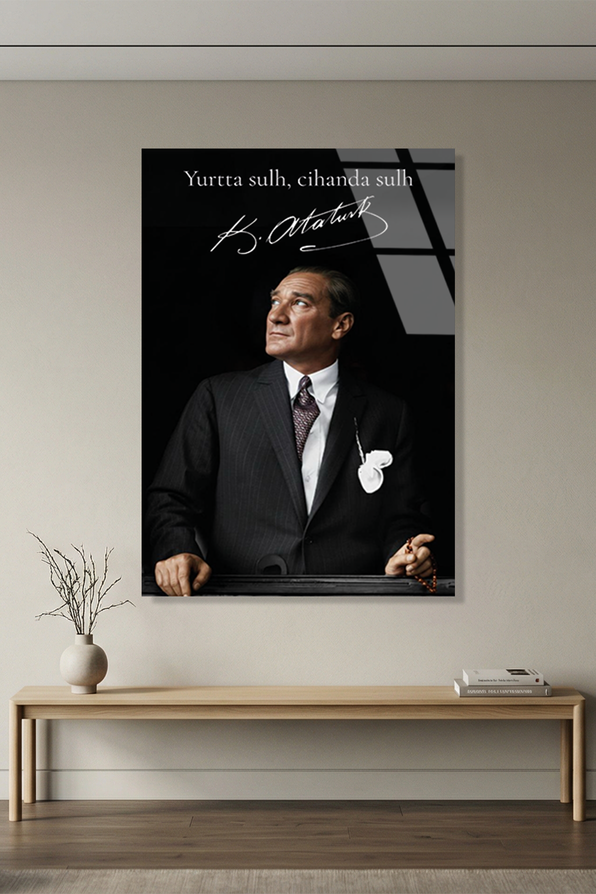 Yurtta Sulh Cihanda Sulh Atatürk Cam Tablo | Vitraum