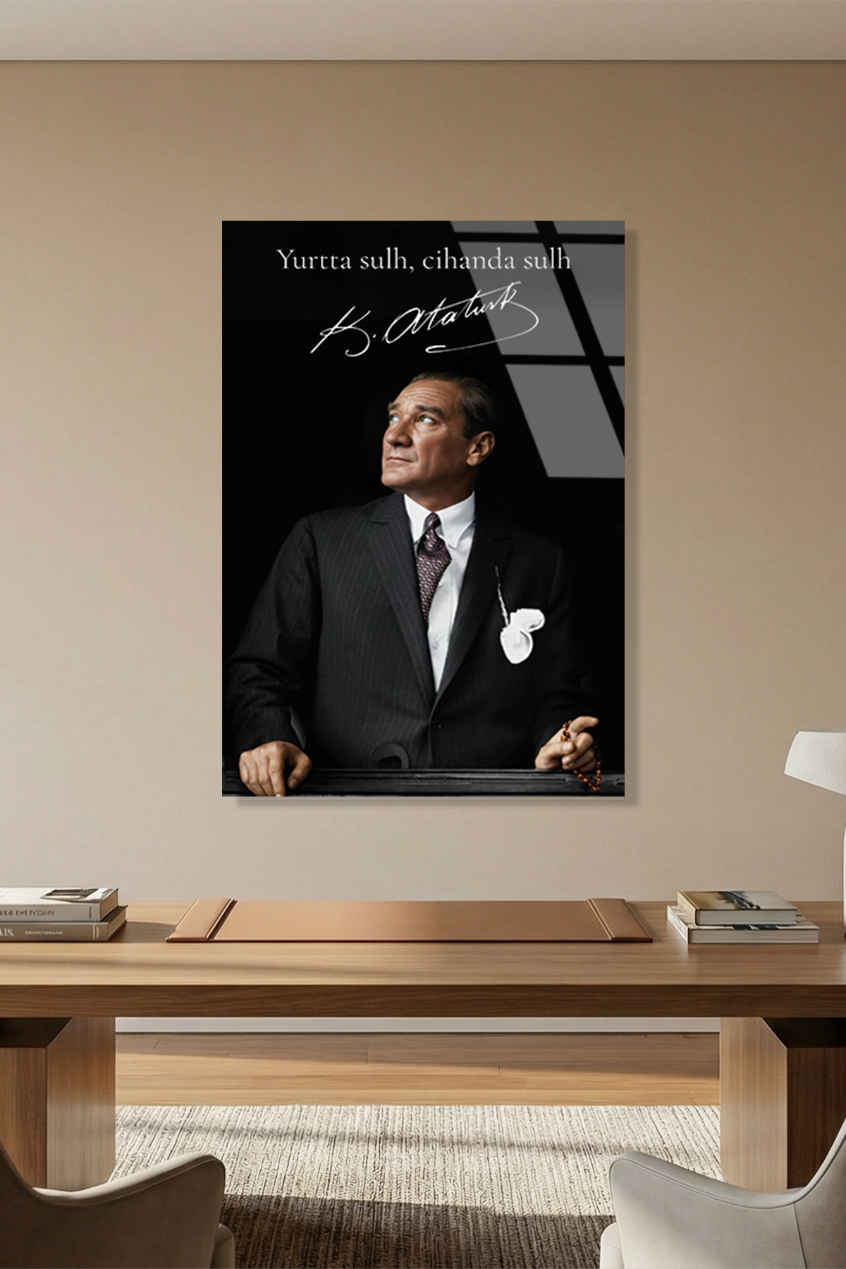 Yurtta Sulh Cihanda Sulh Atatürk Cam Tablo | Vitraum